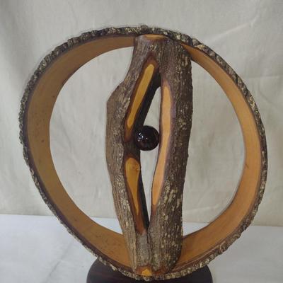 Turned Wooden Sculpture Titled 'Embryo II' by Bobby Phillips