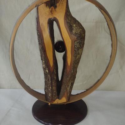Turned Wooden Sculpture Titled 'Embryo II' by Bobby Phillips
