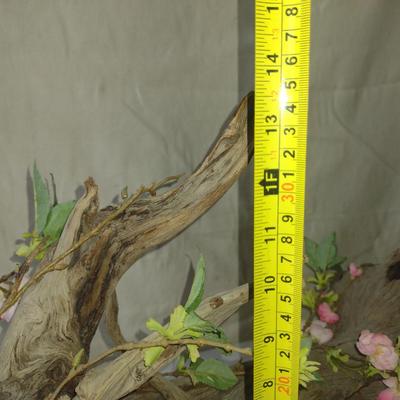 Nesting Birds on Driftwood with Faux Flower Home Decor