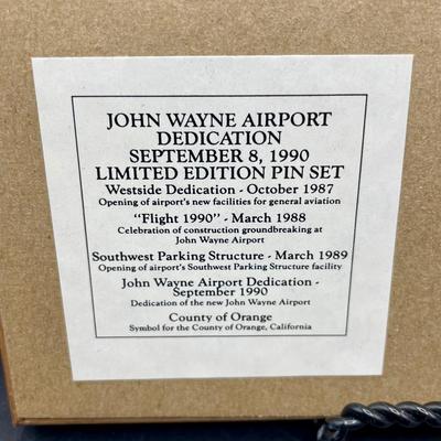John Wayne Airport Dedication Plaque and Pins