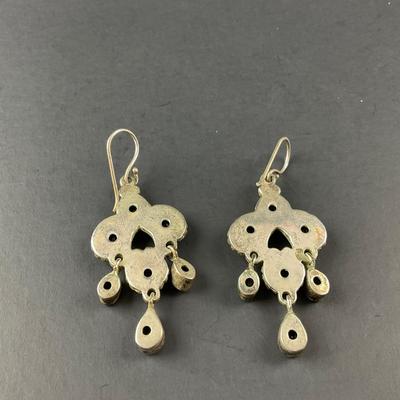 -158- EARRINGS | Sterling & Smokey Quartz Stone Drop Earrings