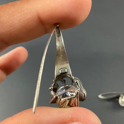 -159- EARRINGS | Sterling Abstract Earrings | Marked