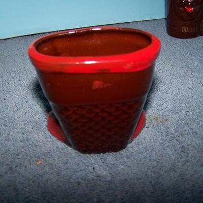 LOT 48 GREAT MID CENTURY REDWARE BAR SHOT GLASSES JAPAN