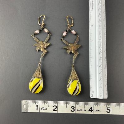 -160- EARRINGS | Unique Beaded & Stone Fairy Drop Earrings