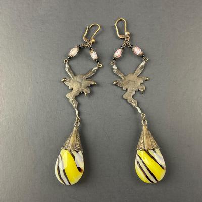 -160- EARRINGS | Unique Beaded & Stone Fairy Drop Earrings