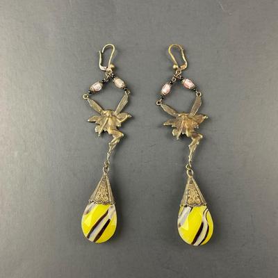 -160- EARRINGS | Unique Beaded & Stone Fairy Drop Earrings