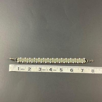 -161- SORRELLI | Green Colored Rhinestone Bracelet | Marked