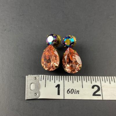 -163- SORRELLI | Peach & Purple Colored Earrings | Marked