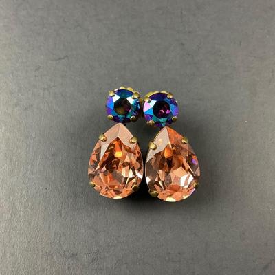 -163- SORRELLI | Peach & Purple Colored Earrings | Marked