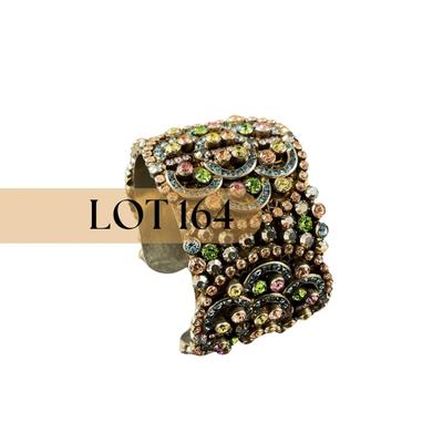 -164- SORRELLI | Multicolored Rhinestone Wide Cuff Bracelet | Marked