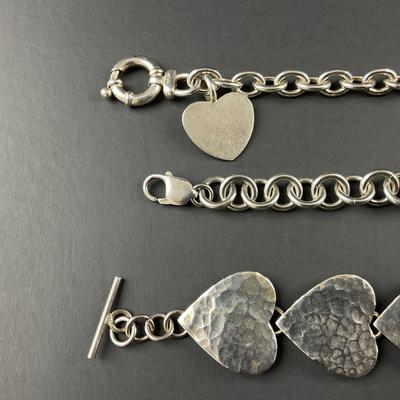 -166- BRACELET | Sterling Silver Heart Bracelets