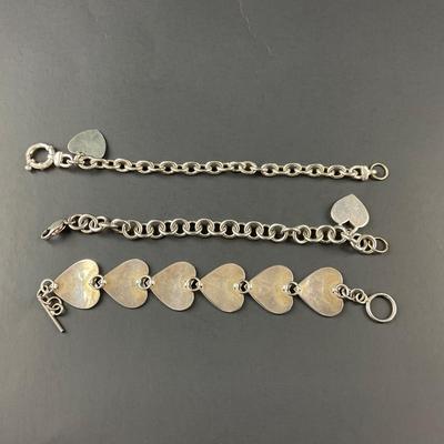 -166- BRACELET | Sterling Silver Heart Bracelets