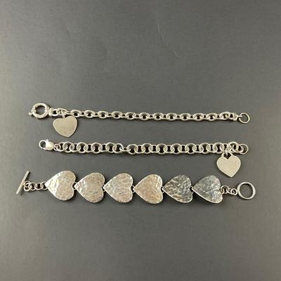 -166- BRACELET | Sterling Silver Heart Bracelets