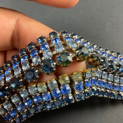 -167- BRACELET | Blue Rhinestone Colored Bracelet