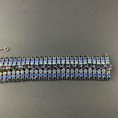 -167- BRACELET | Blue Rhinestone Colored Bracelet
