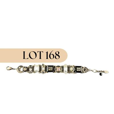 -168- FIREFLY | Black & Silver Colored Bracelet | Marked