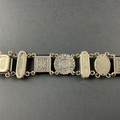 -168- FIREFLY | Black & Silver Colored Bracelet | Marked