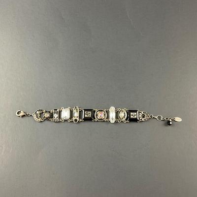 -168- FIREFLY | Black & Silver Colored Bracelet | Marked