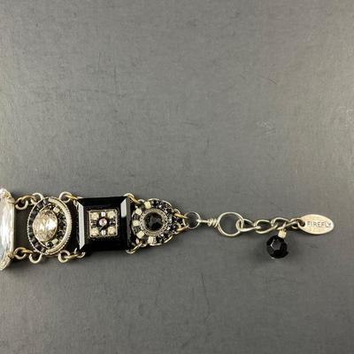 -168- FIREFLY | Black & Silver Colored Bracelet | Marked