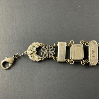 -168- FIREFLY | Black & Silver Colored Bracelet | Marked