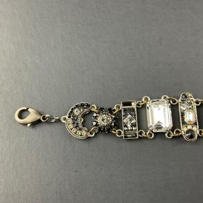 -168- FIREFLY | Black & Silver Colored Bracelet | Marked