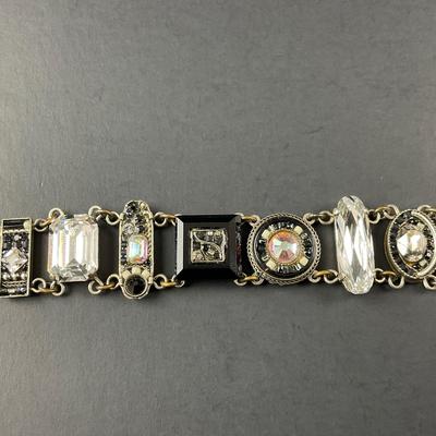 -168- FIREFLY | Black & Silver Colored Bracelet | Marked