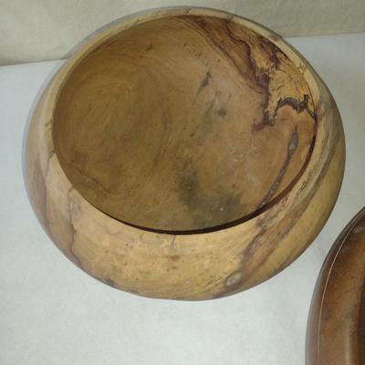 Set of Three Turned Wooden Bowls