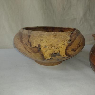 Set of Three Turned Wooden Bowls