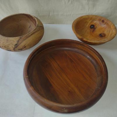 Set of Three Turned Wooden Bowls
