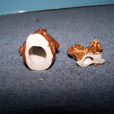 LOT 66 SWEET VINTAGE GERMAN PORCELAIN MINIATURE MONKEY FAMILY