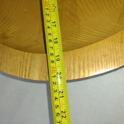 Large, Turned Wooden Footed Bowl by Bobby Phillips- Ash with Found Metal Band at Base (#65)