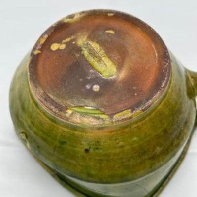 19th C. French Green Lead Glazed Terracotta Bowl- local pickup and shipping available