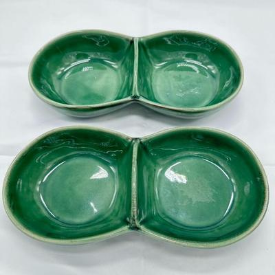 Pair of 214 West Divided Split Dish Bowls-local pickup and shipping available