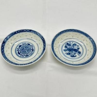 Pair Of Chinese Blue And White Plates-local pickup and shipping available