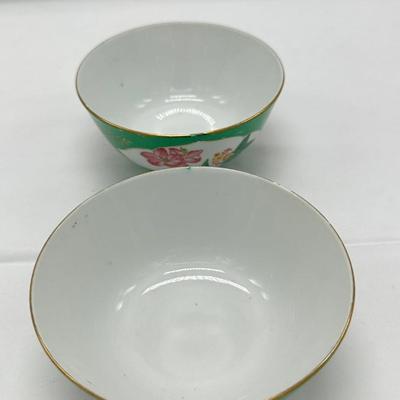 Pair of Chinese Famille Verte Bowls 1970s-local pickup and shipping available