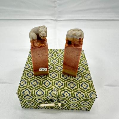 Pair of Chinese Soap Stone Stamp/seal