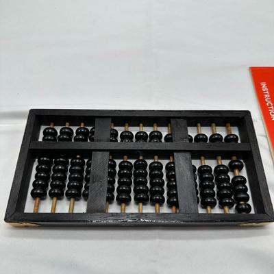 vintage Lotus Flower Brand Abacus Chinese calculator with instruction book
