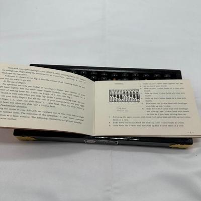 vintage Lotus Flower Brand Abacus Chinese calculator with instruction book