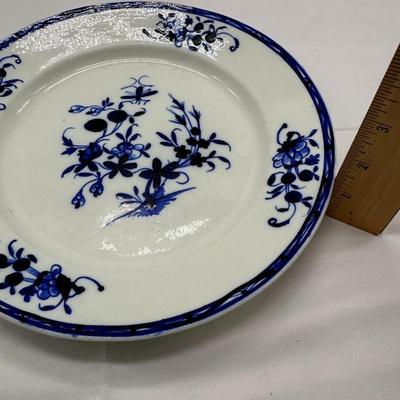 RARE 18TH C DERBY ENGLISH PORCELAIN BLUE & WHITE FLORAL SOUP BOWL