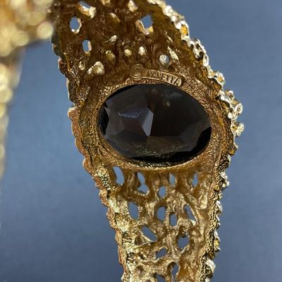 -179- PANETTA | Gold Tone Hinged Bracelet | Marked