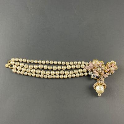 -180- MIRIAM HASKELL | Statement Pearl Bracelet | Marked