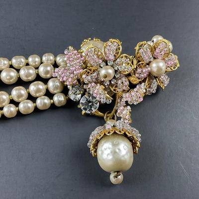 -180- MIRIAM HASKELL | Statement Pearl Bracelet | Marked