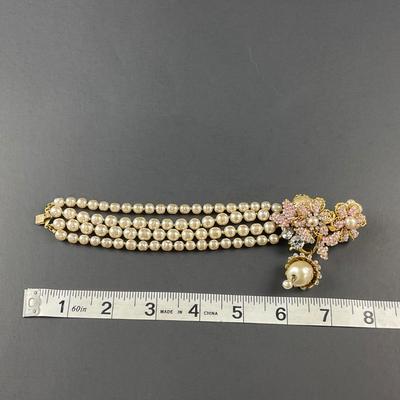 -180- MIRIAM HASKELL | Statement Pearl Bracelet | Marked