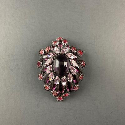 -181- SCHREINER NEW YORK| Purple Colored Brooch | Marked