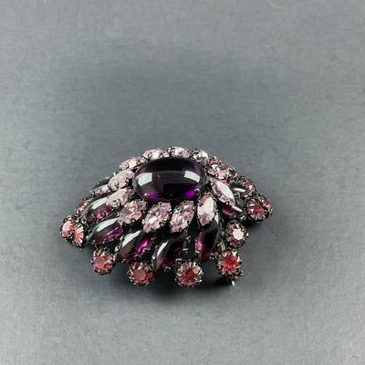 -181- SCHREINER NEW YORK| Purple Colored Brooch | Marked