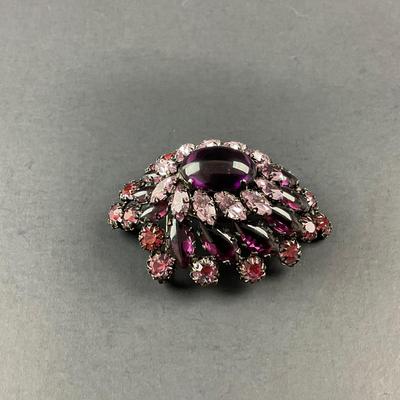 -181- SCHREINER NEW YORK| Purple Colored Brooch | Marked