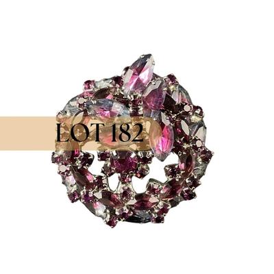 -182- BROOCH | Multicolored Purple Rhinestone Pin
