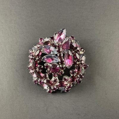 -182- BROOCH | Multicolored Purple Rhinestone Pin