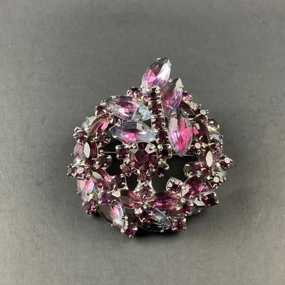 -182- BROOCH | Multicolored Purple Rhinestone Pin