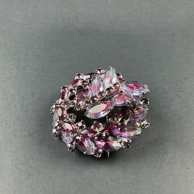 -182- BROOCH | Multicolored Purple Rhinestone Pin